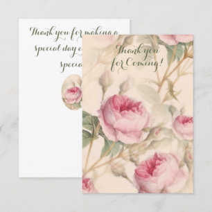 Elegante Bloempatroon Dank je voor het komen kaart