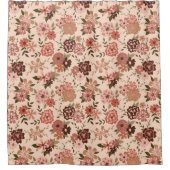 Elegante bloemperzik douchegordijn (Voorkant)