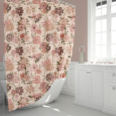 Elegante bloemperzik douchegordijn