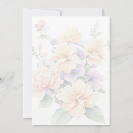 Elegante bloemperzik, Paarse, salie groene bruilof Save The Date (Achterkant)