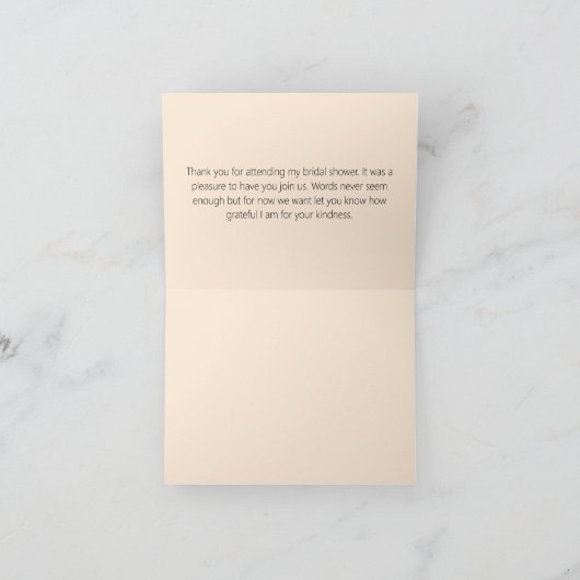 Elegante bloemrand  bedankkaart (Binnen)