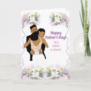 Elegante Bloemrijke Afro-Amerikaanse Vaderdag Kaart
