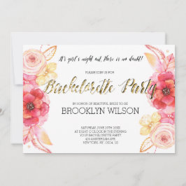 Elegante Bloemrijke Bachelorette Feest Uitnodiging