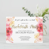 Elegante Bloemrijke Bachelorette Feest Uitnodiging (Staand voorkant)