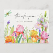 Elegante bloemrijke bedankkaart briefkaart (Voorkant)