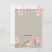 Elegante bloemrijke bedankkaart met gepersonalisee (Achterkant)