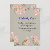 Elegante bloemrijke bedankkaart met gepersonalisee (Voorkant / Achterkant)