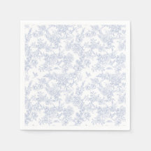 Elegante Bloemrijke Blauwe Franse Toile