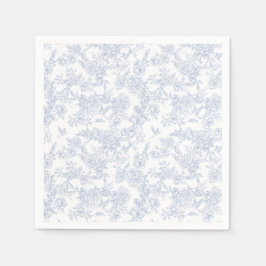 Elegante Bloemrijke Blauwe Franse Toile Servet