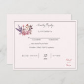 "Elegante Bloemrijke Bliss RSVP - Robert & Olivia Kaart (Voorkant / Achterkant)