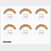 Elegante Bloemrijke Boho Chic Bruidsdouche Ronde Sticker (Vel)