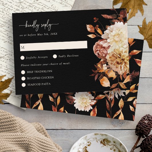 Elegante Bloemrijke Boho RSVP Kaart