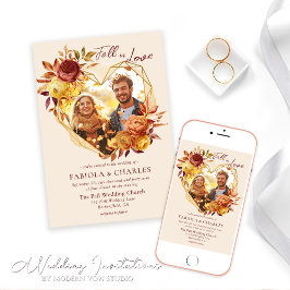 Elegante Bloemrijke Boho Verliefd Worden Foto Huwe Kaart