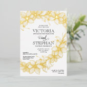 Elegante Bloemrijke Botanische Lente Bruiloft Folie Uitnodiging (Staand Voorkant)