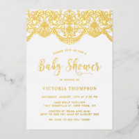 Elegante bloemrijke brokaat kant baby shower