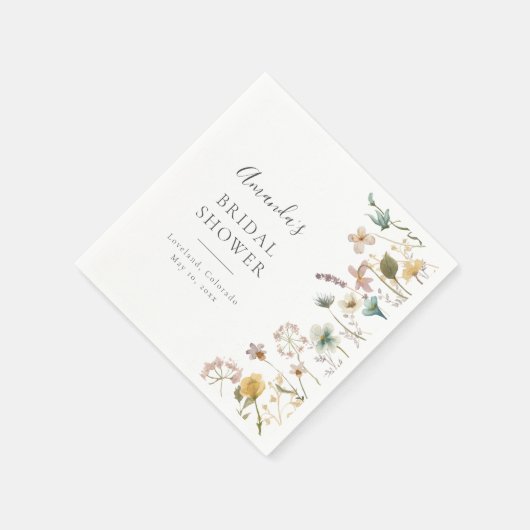 Elegante bloemrijke bruidsbruiloft servet (Hoek)