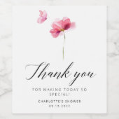 Elegante bloemrijke bruidsuitnodiging wijn etiket (Enkel label)