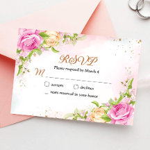 Elegante bloemrijke chic huwelijks-RSVP-reactiekaa