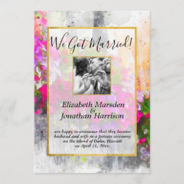 Elegante Bloemrijke Chic We Zijn Getrouwd Aankondi Aankondiging