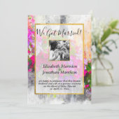 Elegante Bloemrijke Chic We Zijn Getrouwd Aankondi Aankondiging (Staand voorkant)