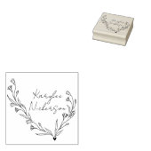 Elegante Bloemrijke Doodle Script Rubberstempel (Gestempeld)