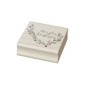 Elegante Bloemrijke Doodle Script Rubberstempel (Stempel)
