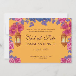 Elegante bloemrijke Eid al-Fitr uitnodiging met la