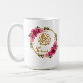 Elegante Bloemrijke Eid Mubarak Gouden Arabische C Koffiemok