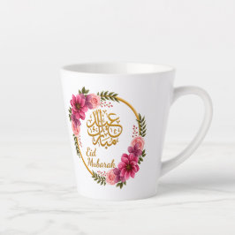Elegante Bloemrijke Eid Mubarak Gouden Arabische C Latte Mok