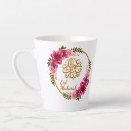 Elegante Bloemrijke Eid Mubarak Gouden Arabische C Latte Mok