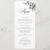 Elegante Bloemrijke Franse Vintage Toile Botanisch Menu (Voorkant)