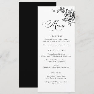 Elegante bloemrijke Franse vintage toile botanisch Menu