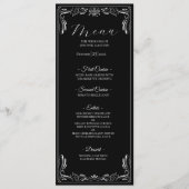 Elegante bloemrijke gotische bruiloftsmenu menu (Voorkant)