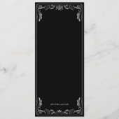 Elegante bloemrijke gotische bruiloftsmenu menu (Achterkant)