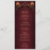 Elegante bloemrijke gotische Halloween-huwelijksme Menu (Voorkant)