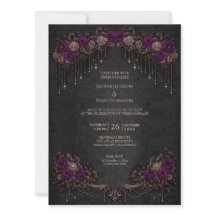 Elegante bloemrijke gotische halloween huwelijksui