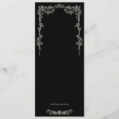 Elegante bloemrijke gotische trouwmenu menu (Achterkant)