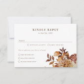 Elegante Bloemrijke Herfst Bruiloft RSVP Kaartje (Voorkant)