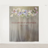 Elegante Bloemrijke Herfst Bruiloftshulzen Wandkleed (Voorkant)