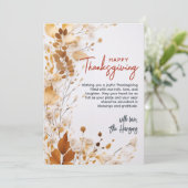Elegante Bloemrijke Herfst Thanksgiving Custom Feestdagenkaart (Staand voorkant)