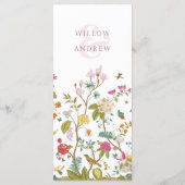 Elegante Bloemrijke Huwelijksmenu Menu (Achterkant)