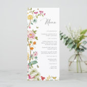 Elegante Bloemrijke Huwelijksmenu Menu (Staand voorkant)