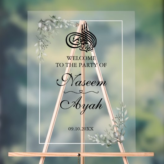 Elegante Bloemrijke Islamitische Arabische Partij  Acryl Bord (Neutraal)