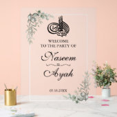 Elegante Bloemrijke Islamitische Arabische Partij  Acryl Bord (Huwelijk)