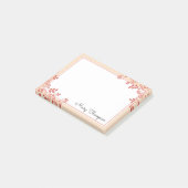 Elegante Bloemrijke Kant Schrift Naam Post-it® Notes (Schuin)