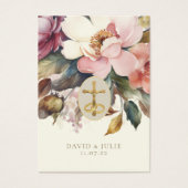 Elegante bloemrijke katholieke huwelijksgebedskaar visitekaartje (Voorkant)