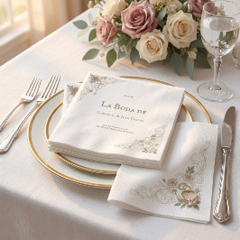 Elegante Bloemrijke Katholieke Kruis De Bruiloft V Servet
