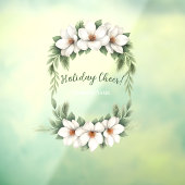 Elegante Bloemrijke Kerstvreugde Zakelijk Bedrijfs Raamsticker (Vel 3)