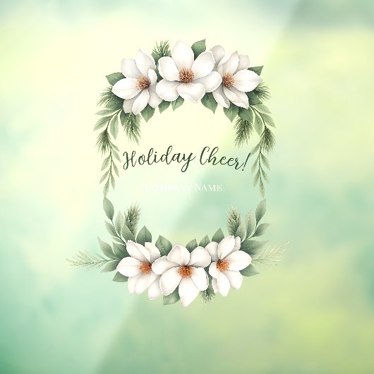 Elegante Bloemrijke Kerstvreugde Zakelijk Bedrijfs Raamsticker (Vel 3)