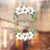 Elegante Bloemrijke Kerstvreugde Zakelijk Bedrijfs Raamsticker (Vel 2)